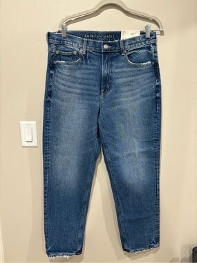 American Eagle Outfitters Womens Medium Blue Super High Rise Straight Jeans